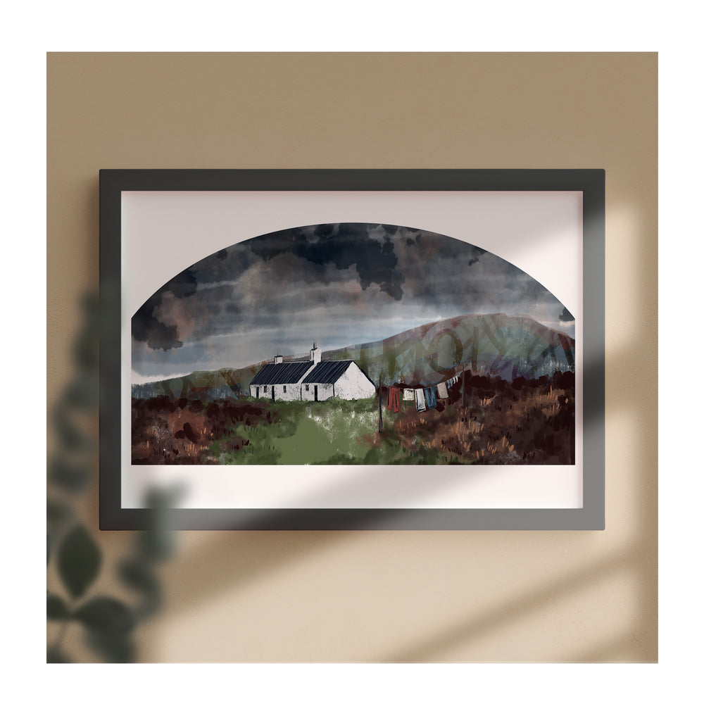 A Winter Bothy Print from Harbour Lane Studio.