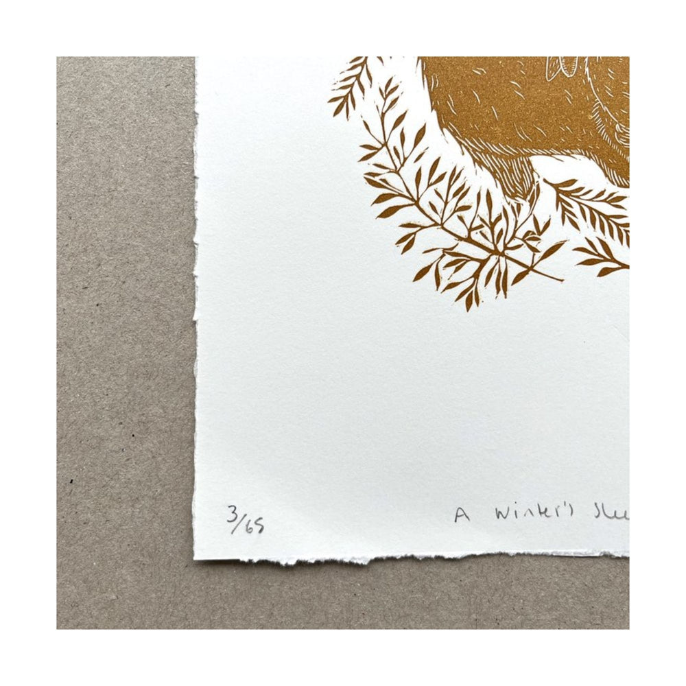 
                  
                    A Winter's Sleep - Hare - Limited Edition Lino Print
                  
                