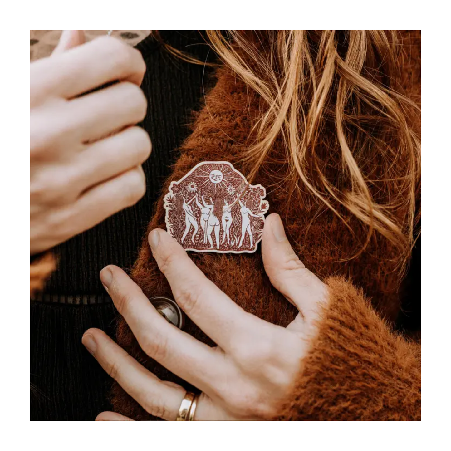 Moondance Wooden Pin Badge