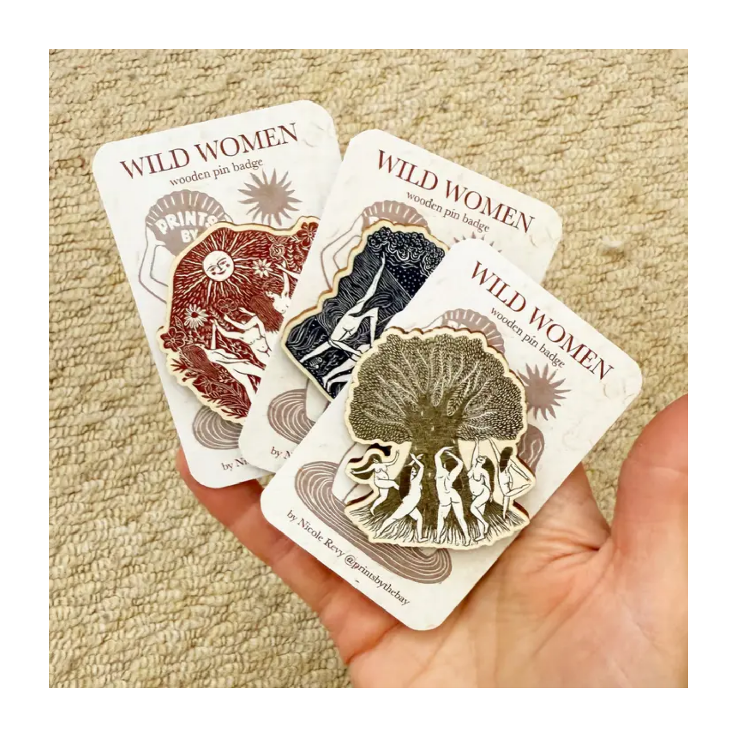 Tree of Life Wooden Pin Badge