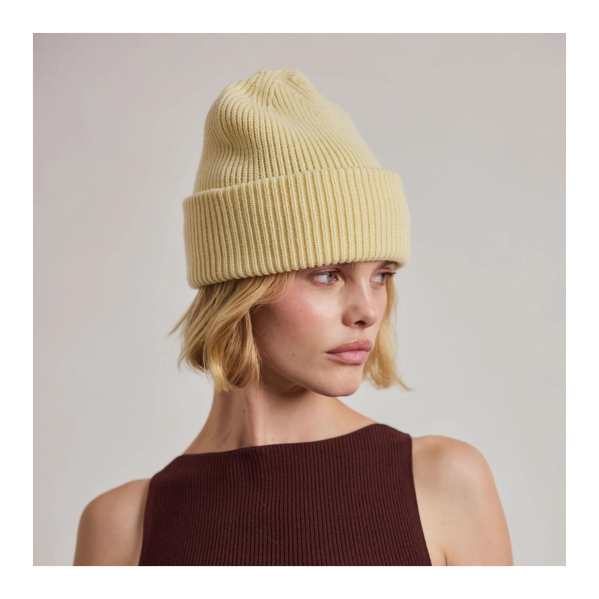 Wax Paper Yellow Recycled Bottle Beanie