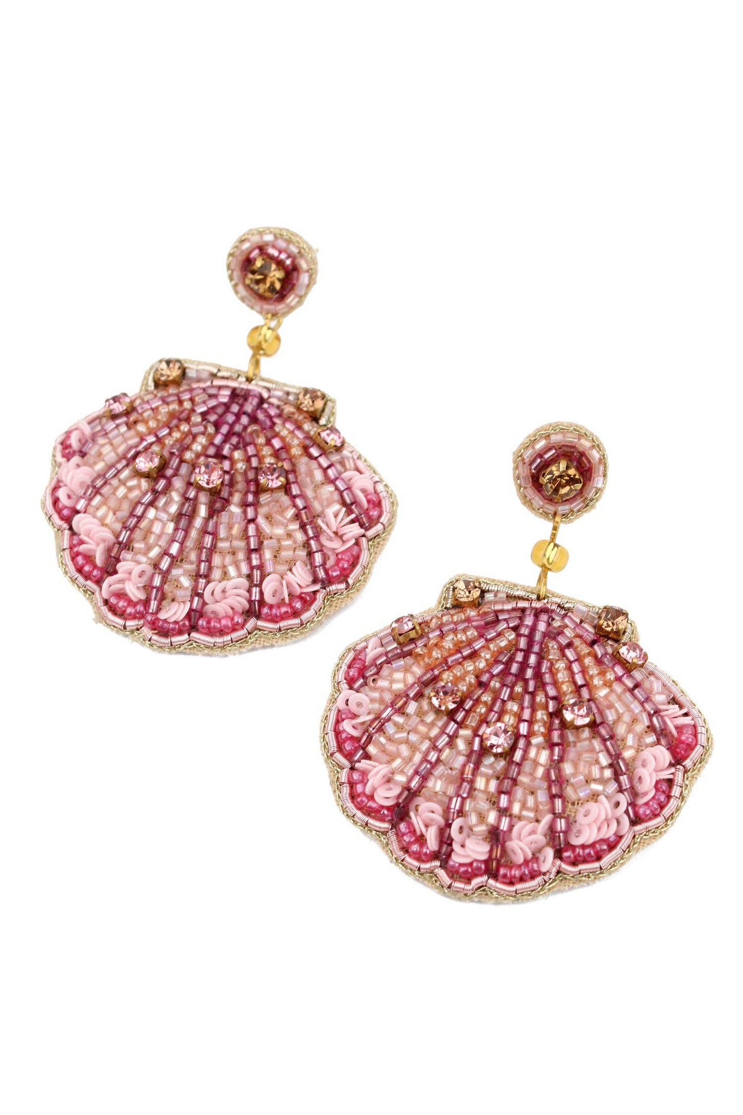 Pink Shell Beaded Earrings