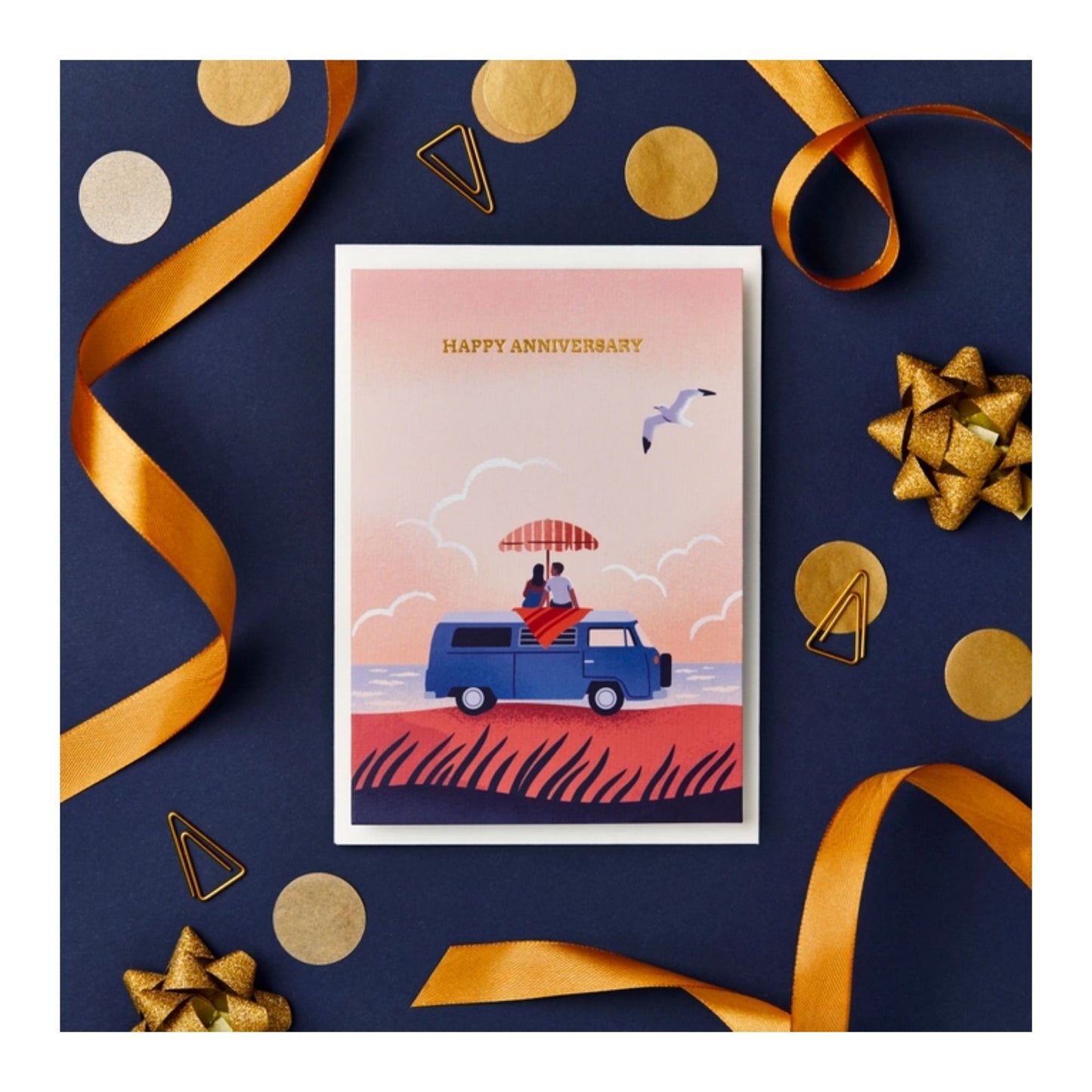 Happy Anniversary Beach Camper Card
