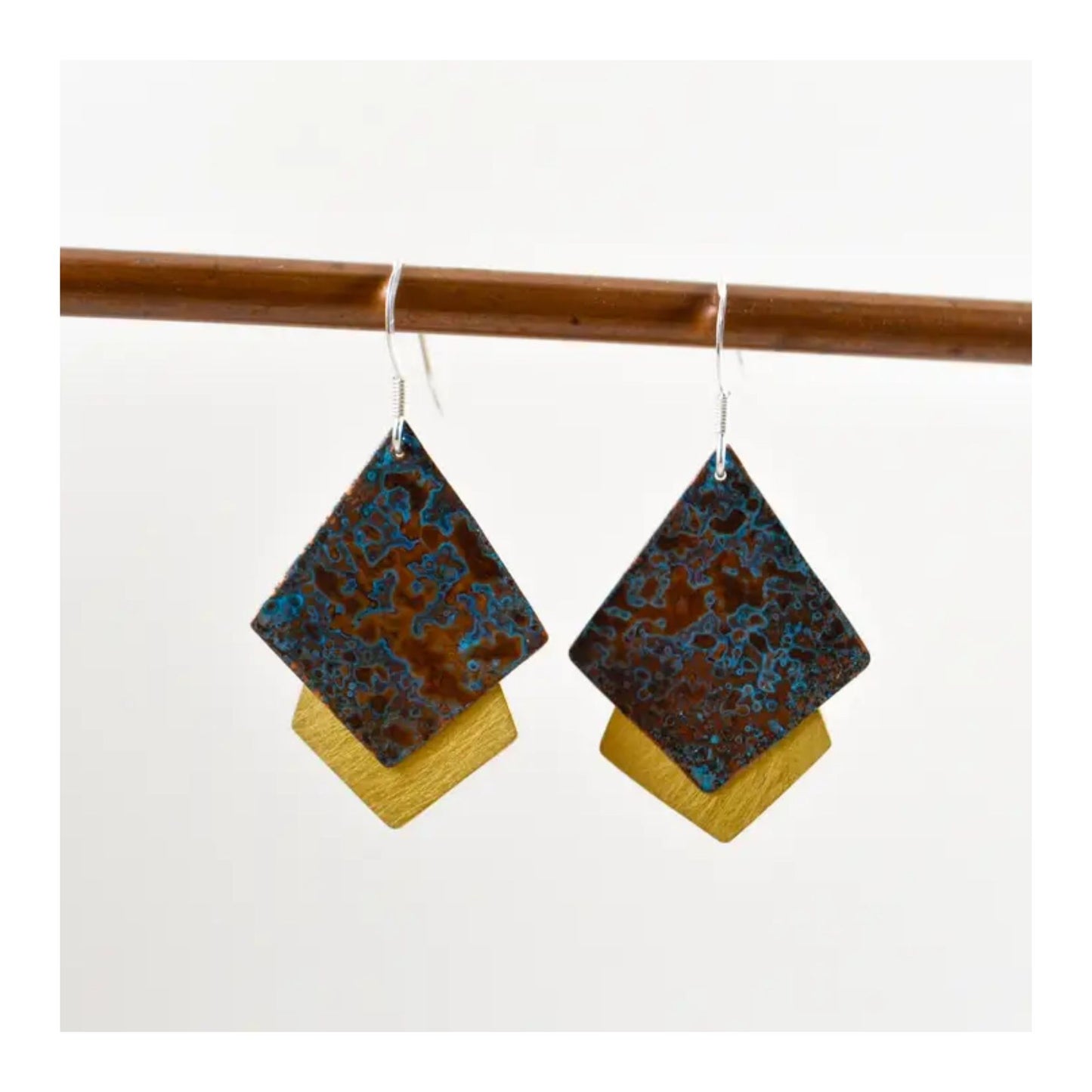 Wide Art Deco Drop Earrings