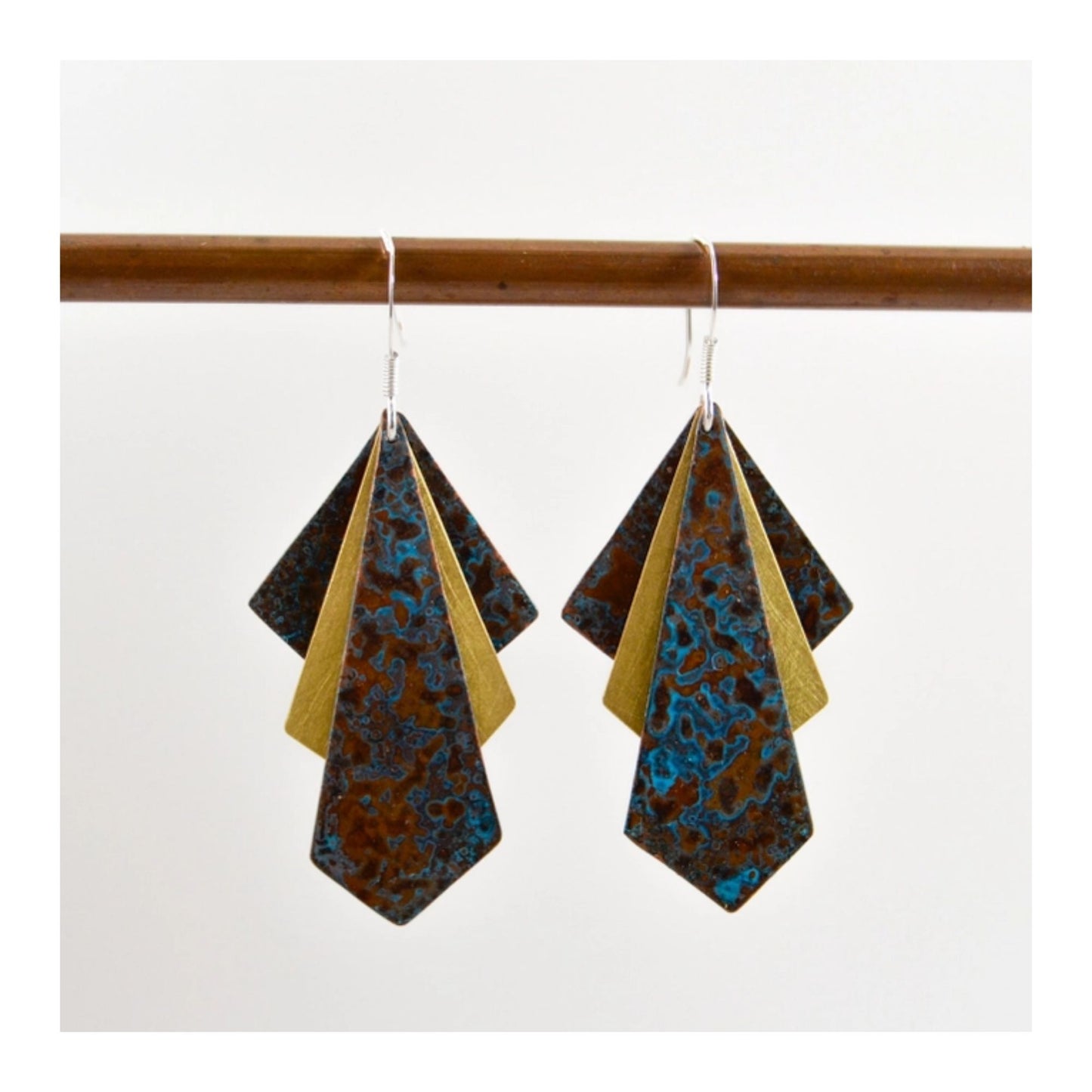 Layered Art Deco Drop Earrings