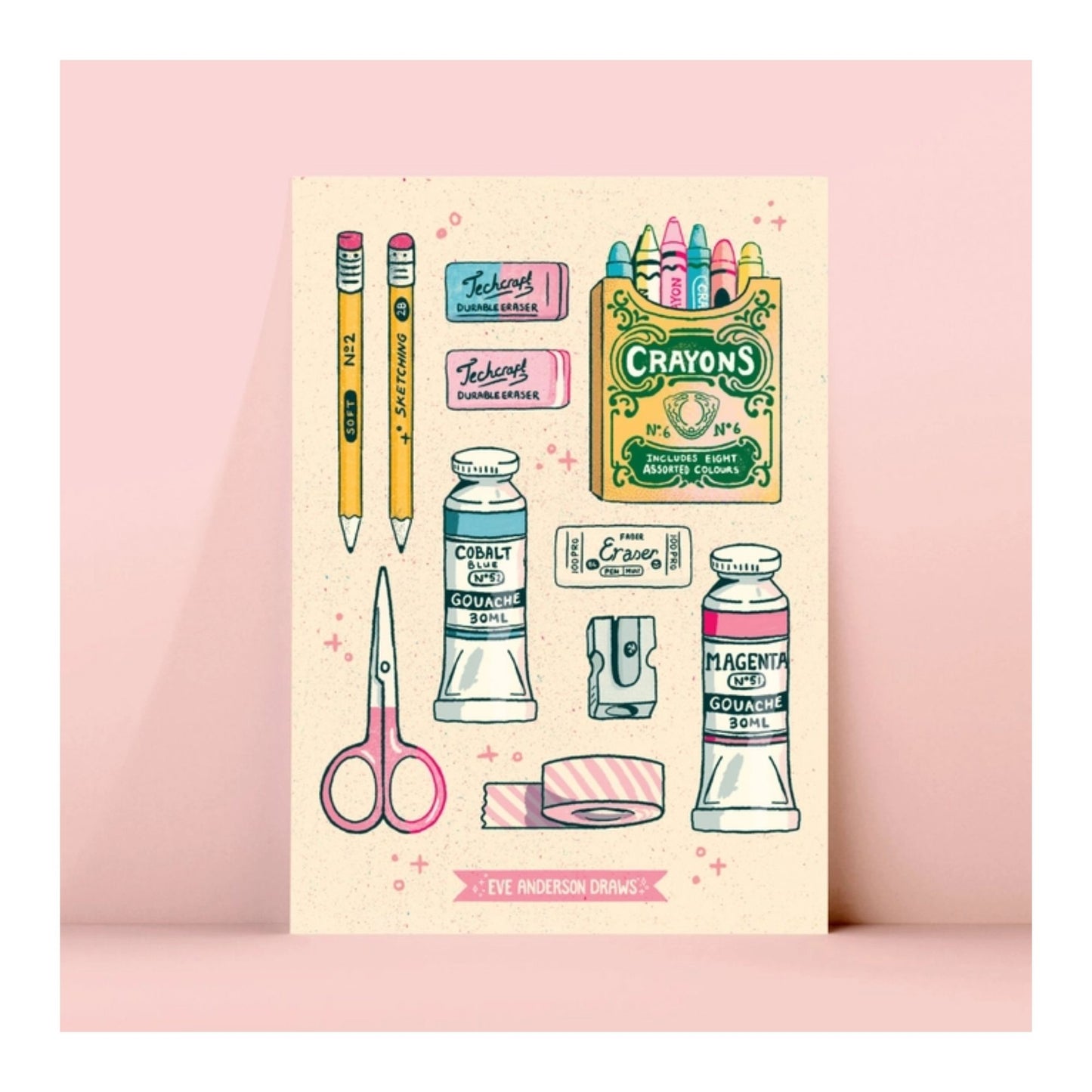 Art Supplies Sticker Sheet