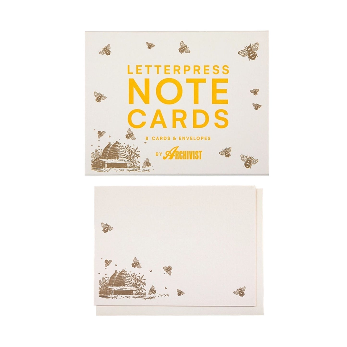 Bee Letterpress Note Cards
