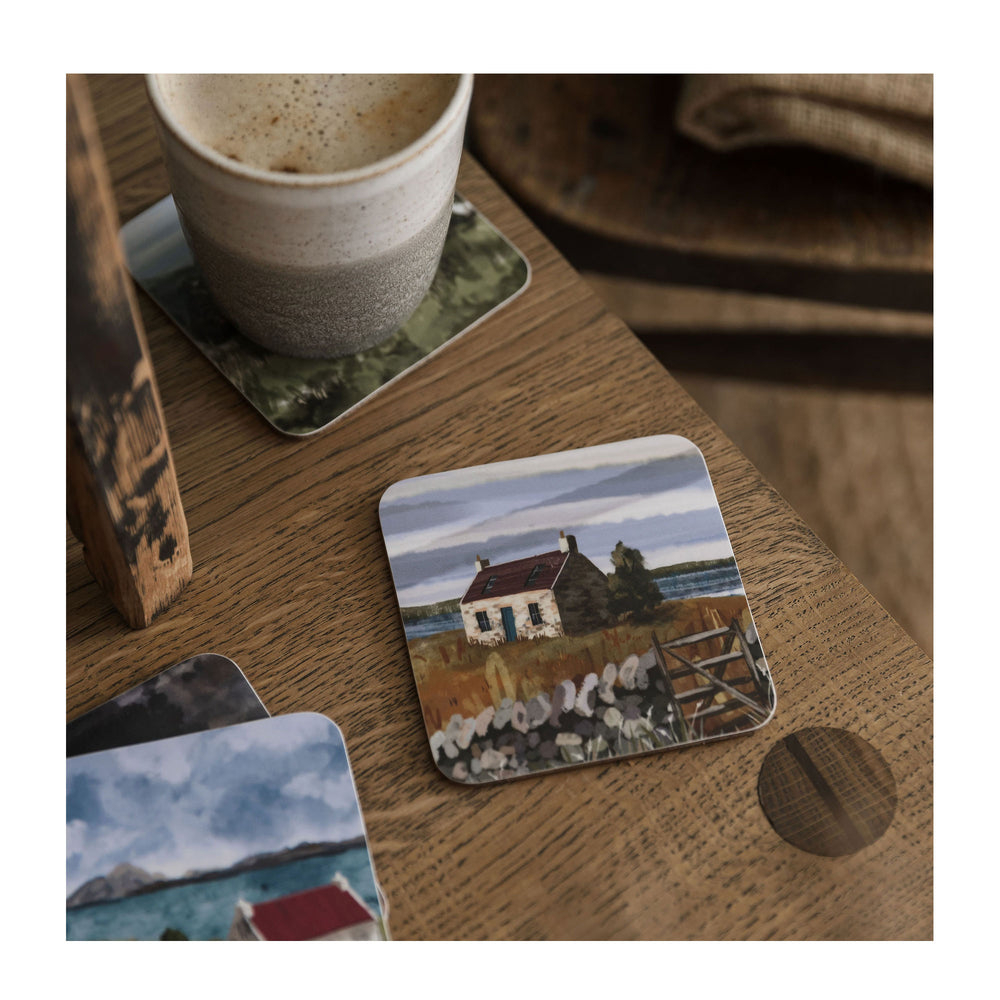 
                  
                    A Bothy Coasters from Harbour Lane Studio.
                  
                