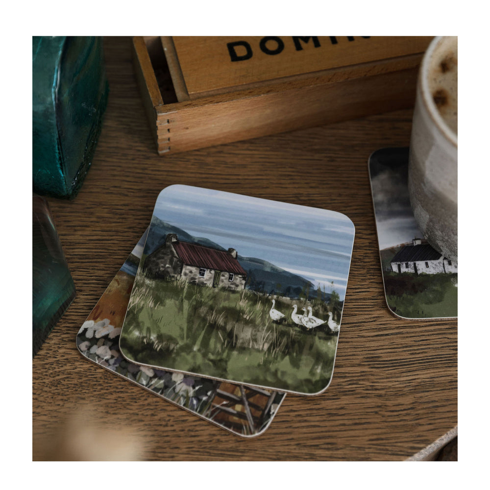 A Bothy Coasters from Harbour Lane Studio.