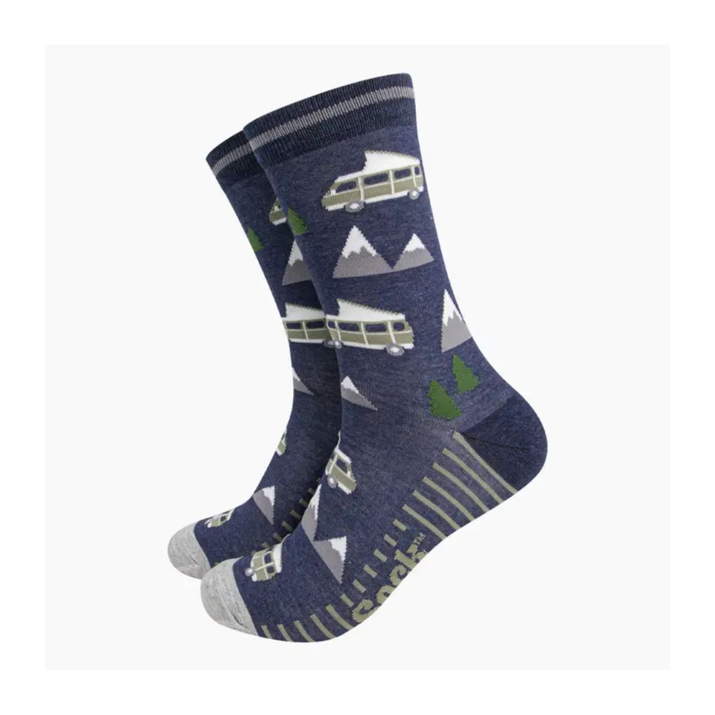 Navy Grey Campervan Socks