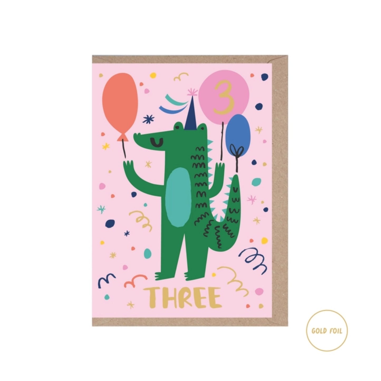 3rd Birthday Crocodile Card