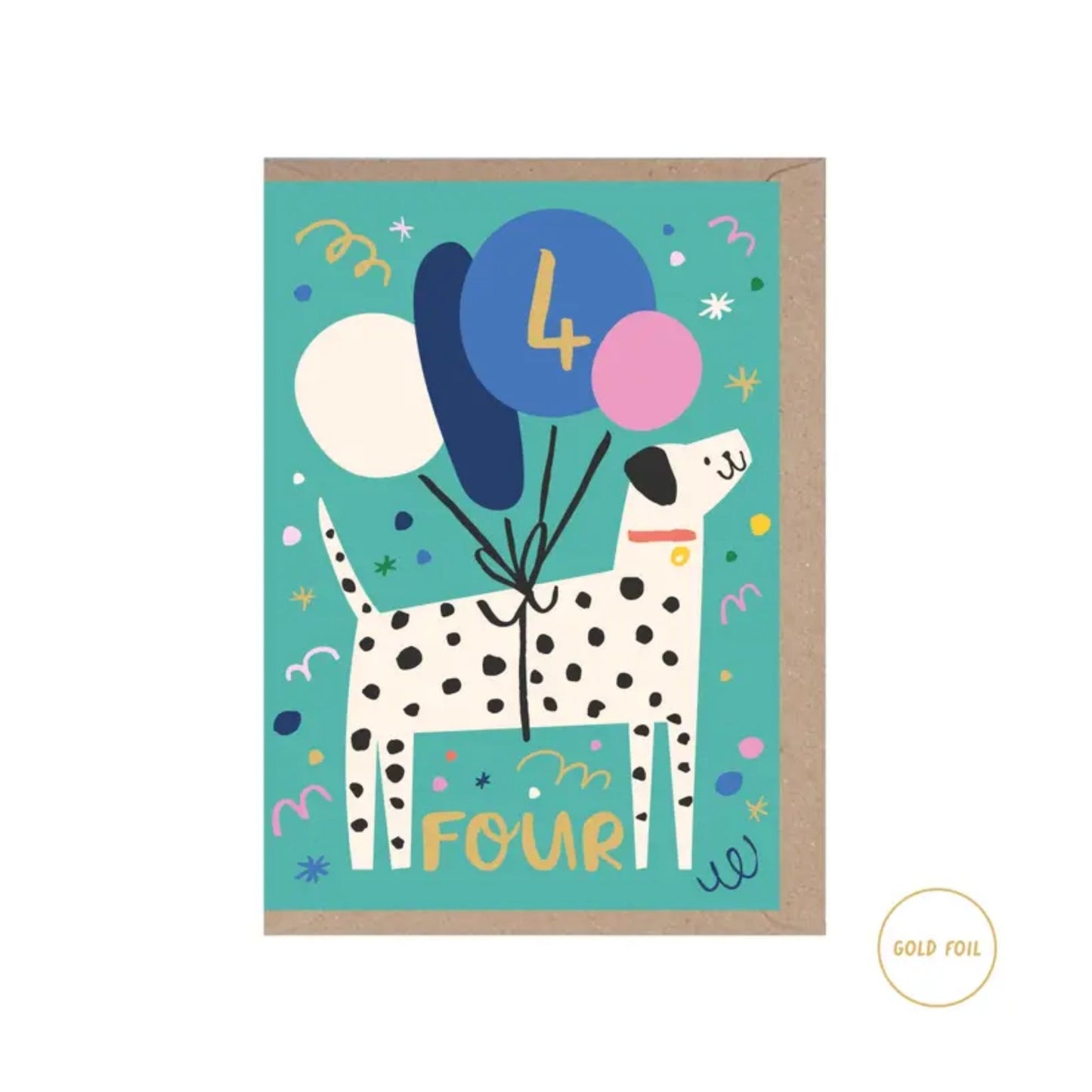 4th Birthday Dalmatian Card