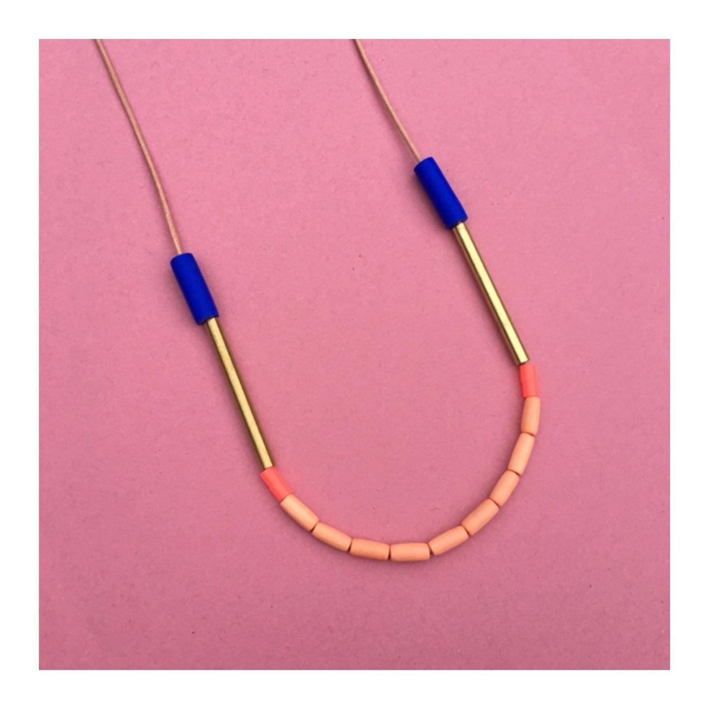 Dini Necklace - Cobalt and Peach