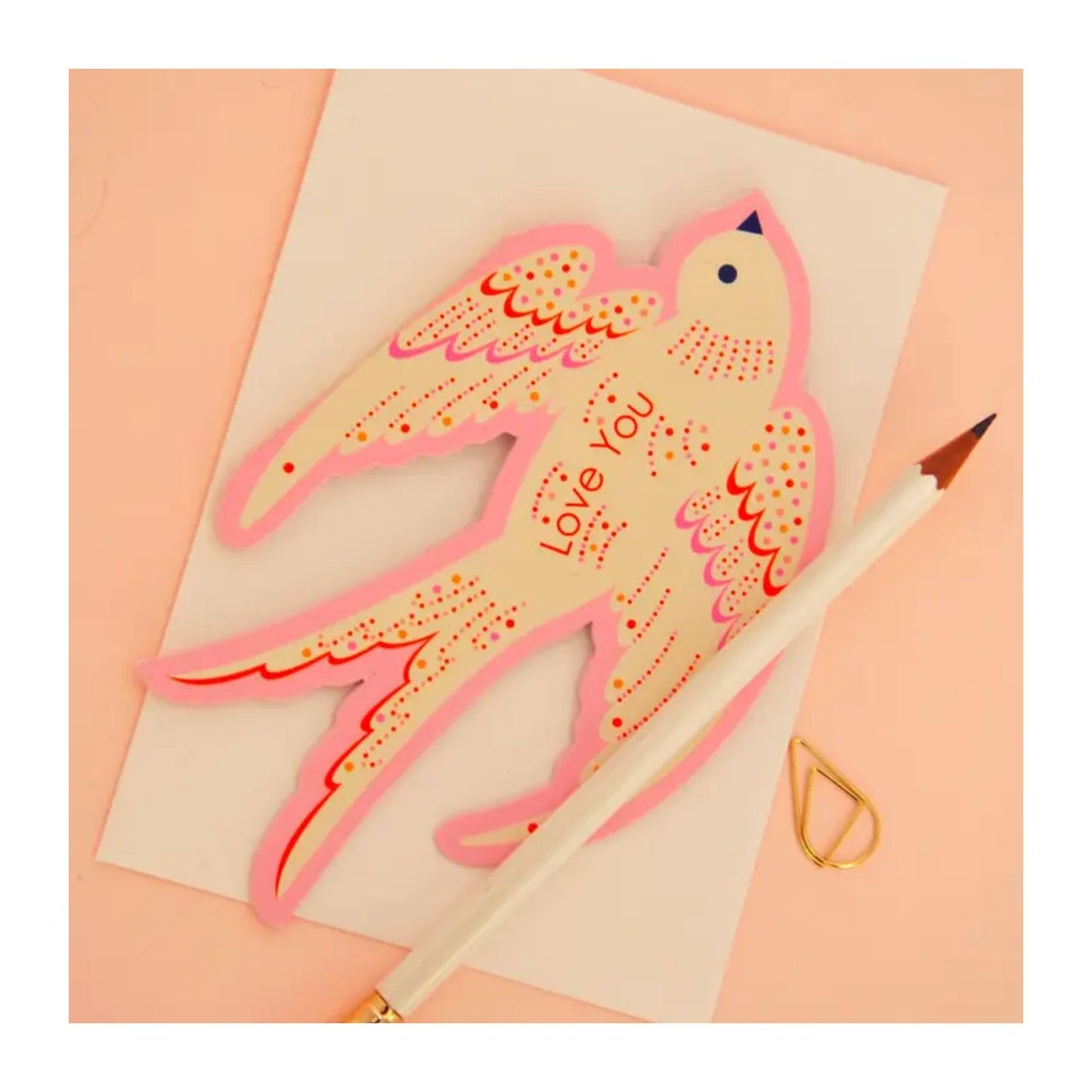 Love You Dove Die Cut Valentine’s Card