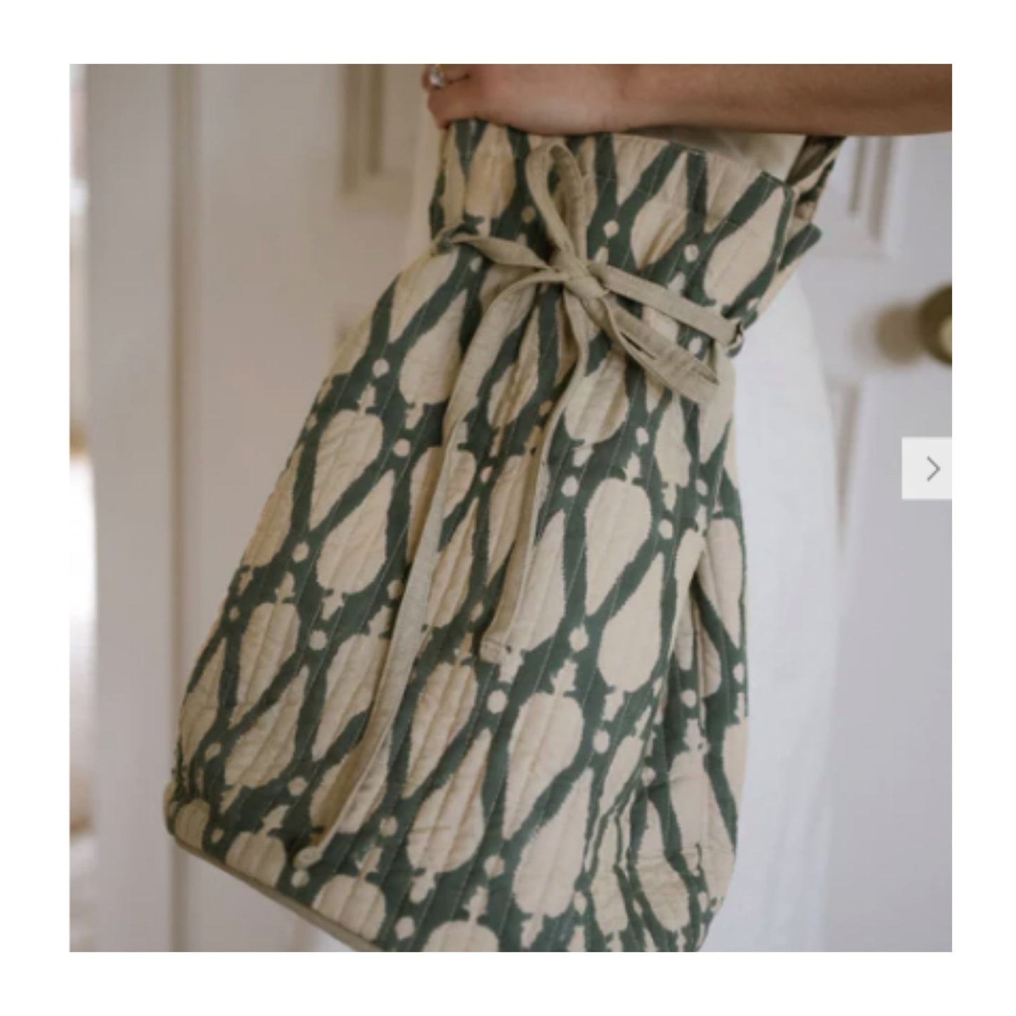 Indian Teal Blockprint Duffle Bag