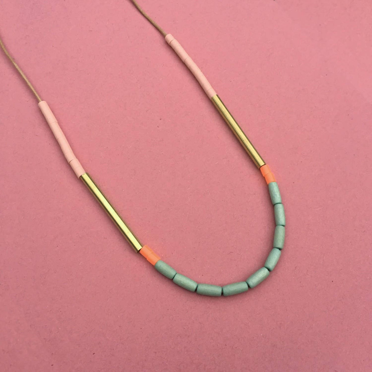 Dini Necklace - Mint & Salmon