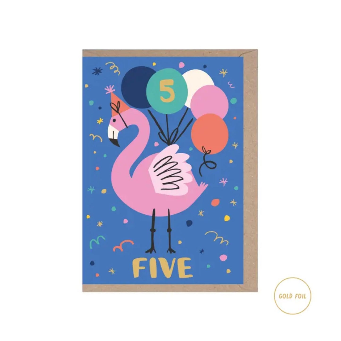 5th Birthday Flamingo Card