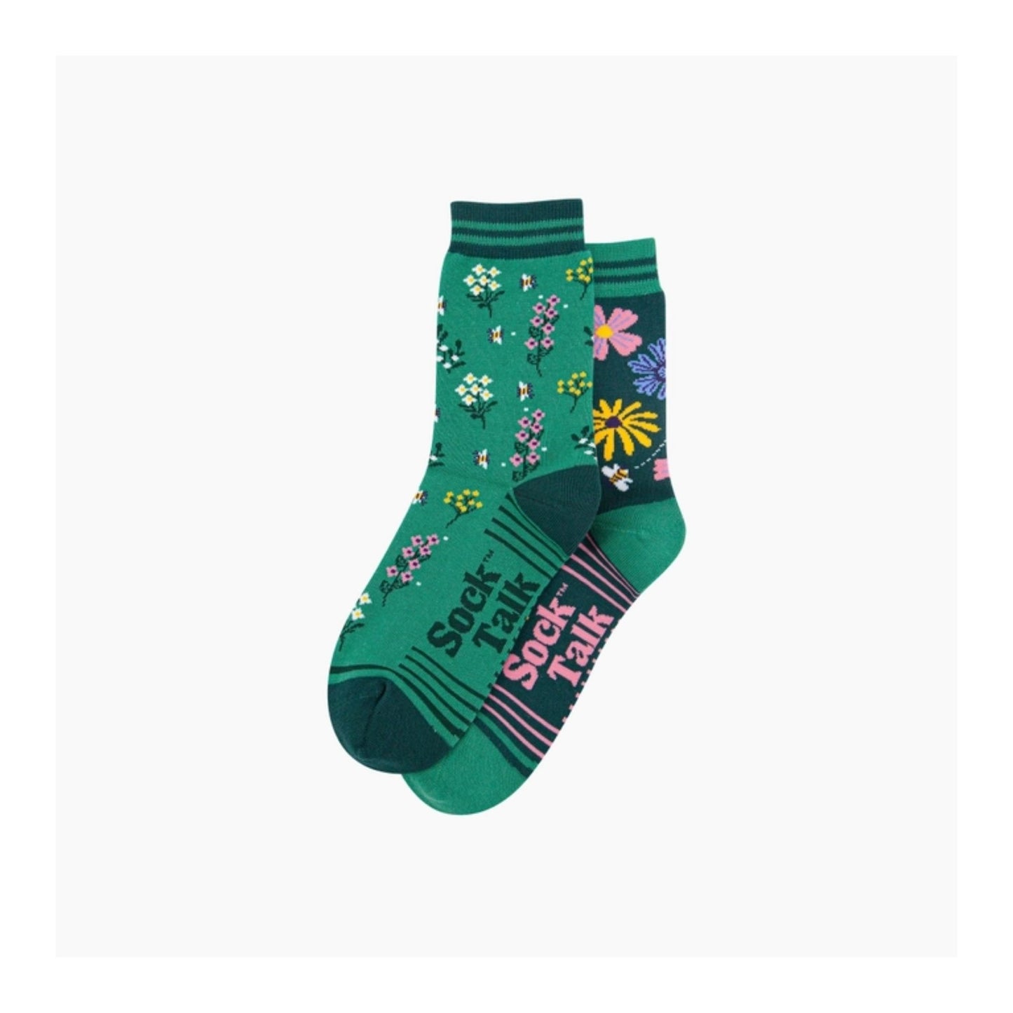 Green Floral Odd Socks