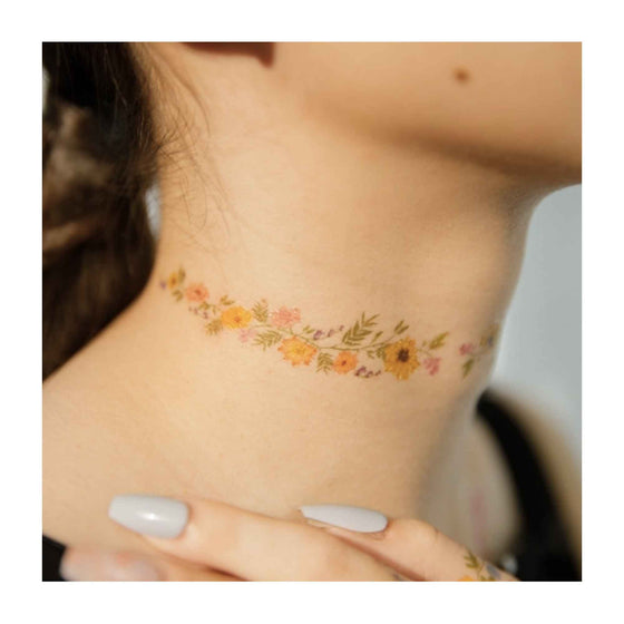 Sunflower Chain Temporary Tattoos