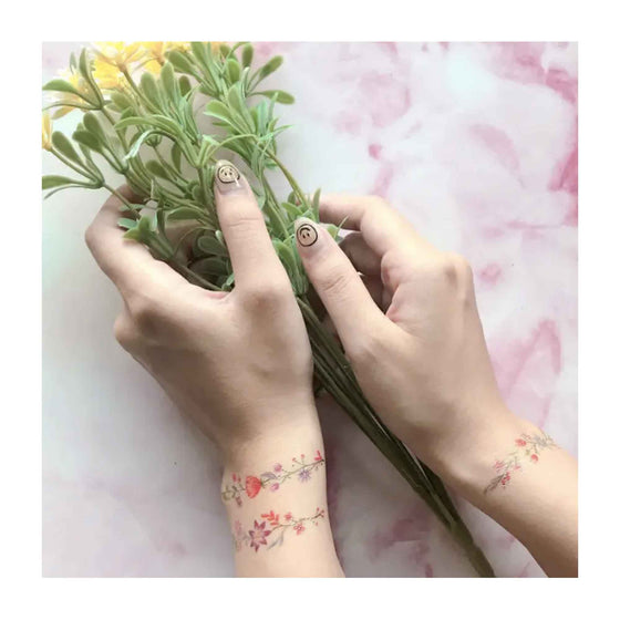 Flower Chain Temporary Tattoos