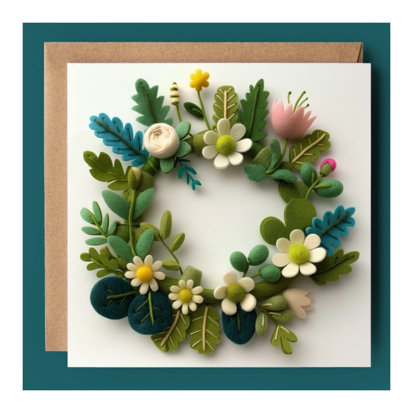 Felt Flower Garland Card