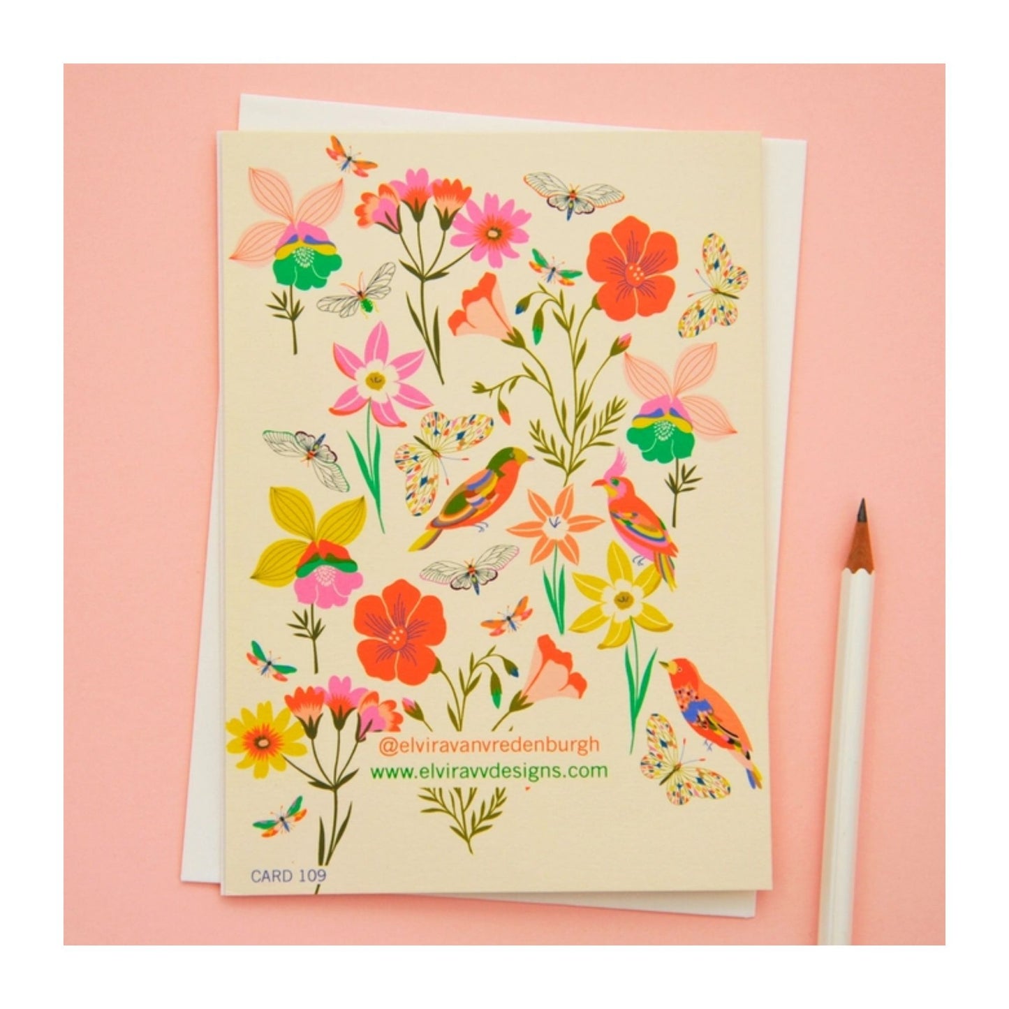 Flower and Butterflies Card