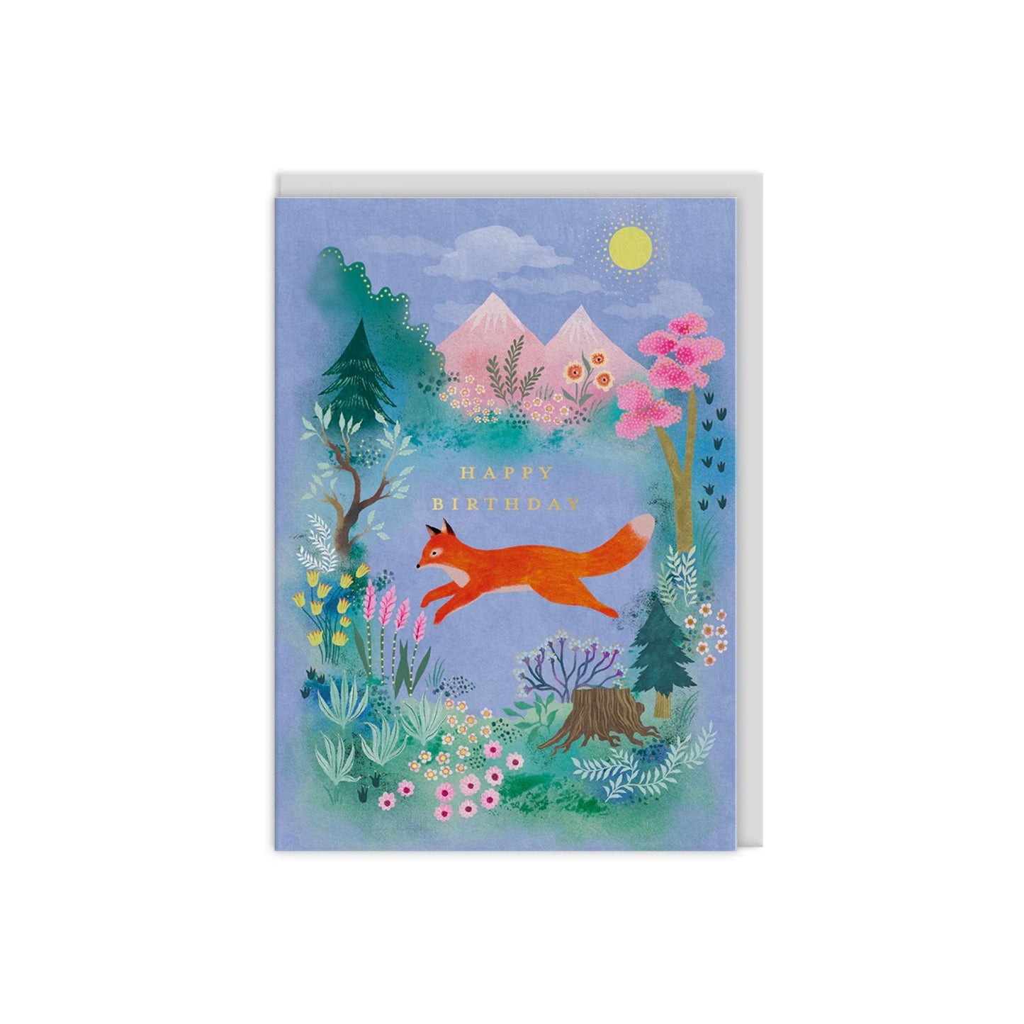 Happy Birthday Mountain Fox Card