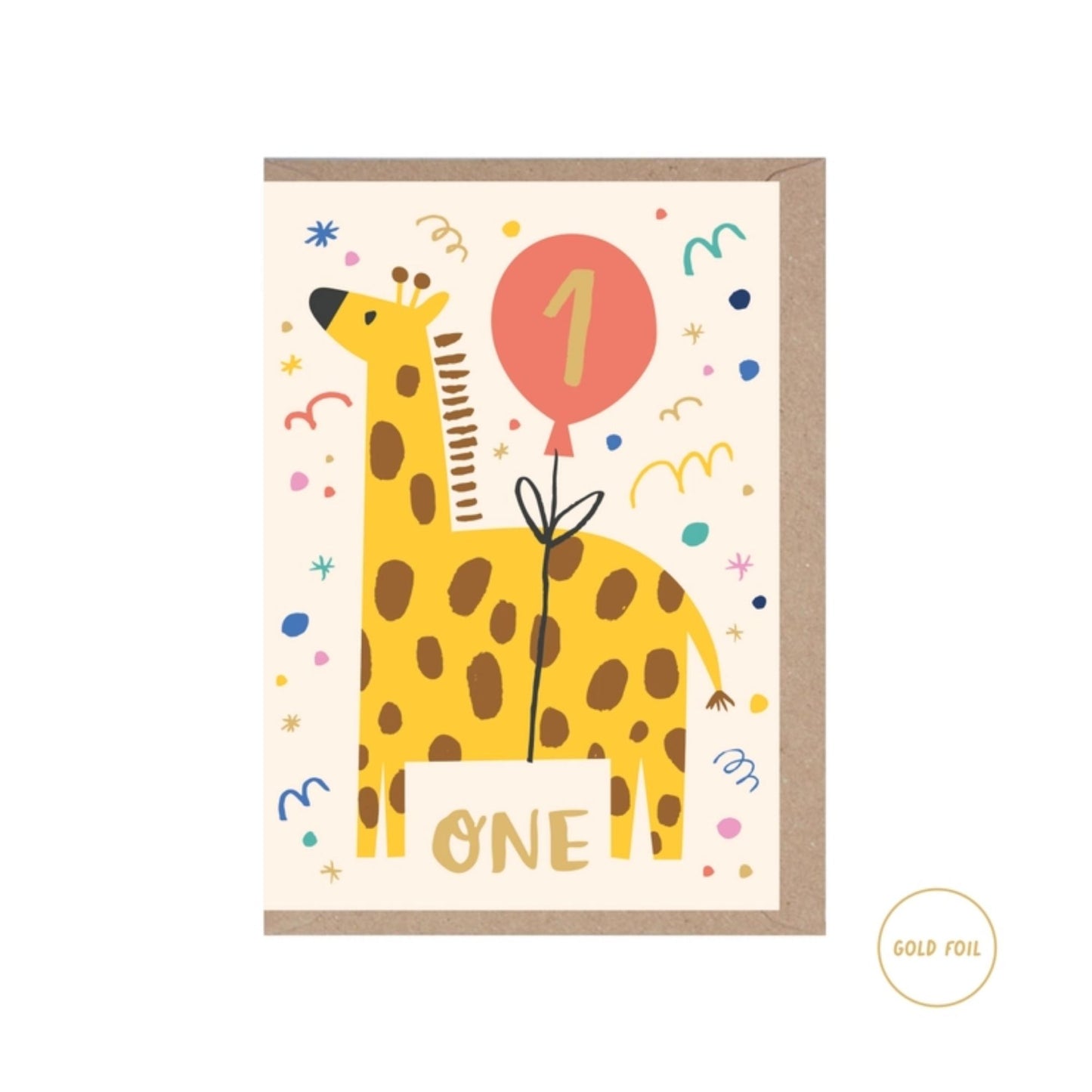 1st Birthday Giraffe Card