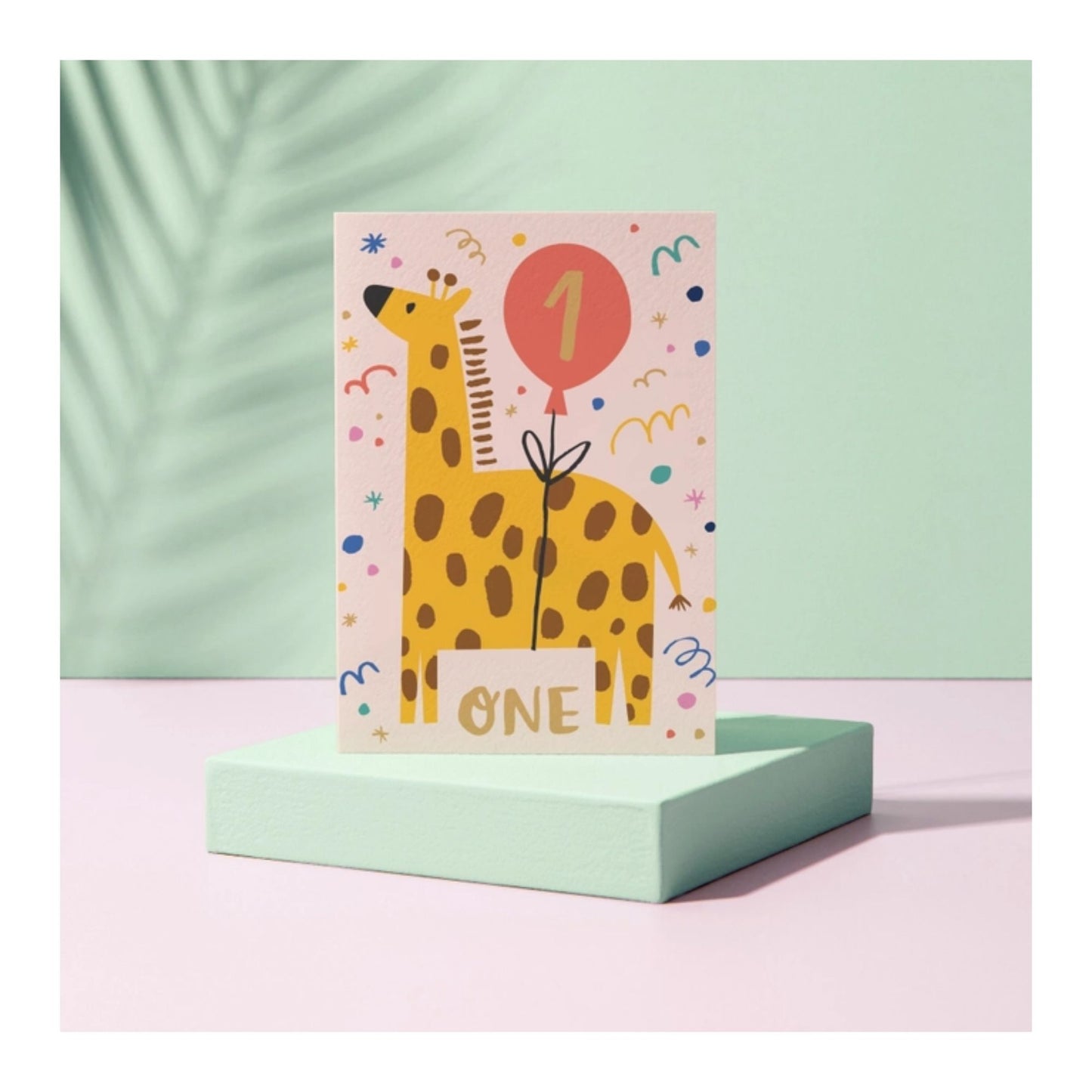 1st Birthday Giraffe Card