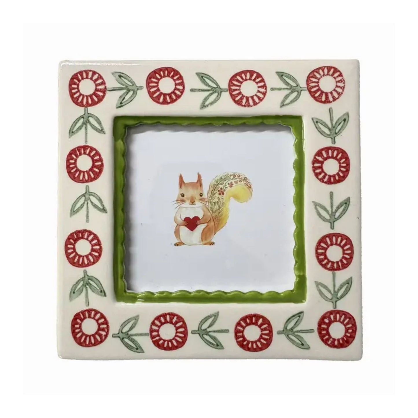 Ceramic Green Floral Frame