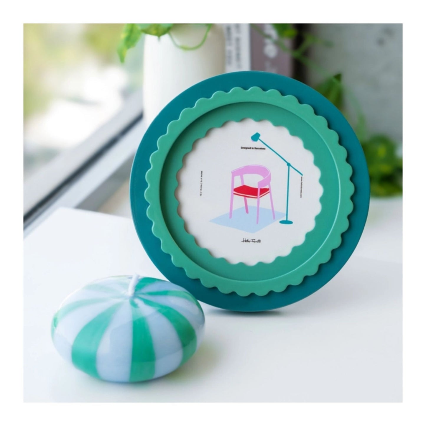 Green Scallop Photo Frame