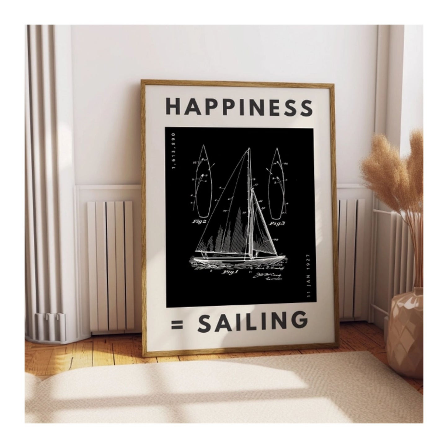 Happiness = Sailing Print