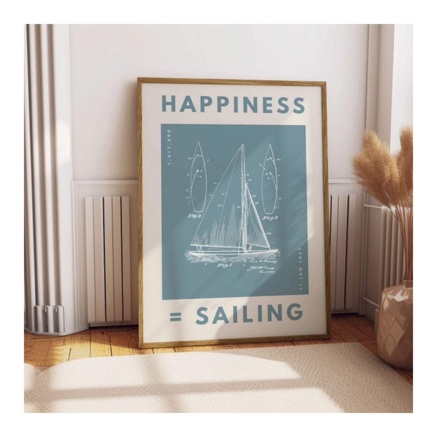 Happiness = Sailing Print