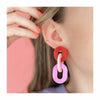 Red and Pink Statement Link Earring