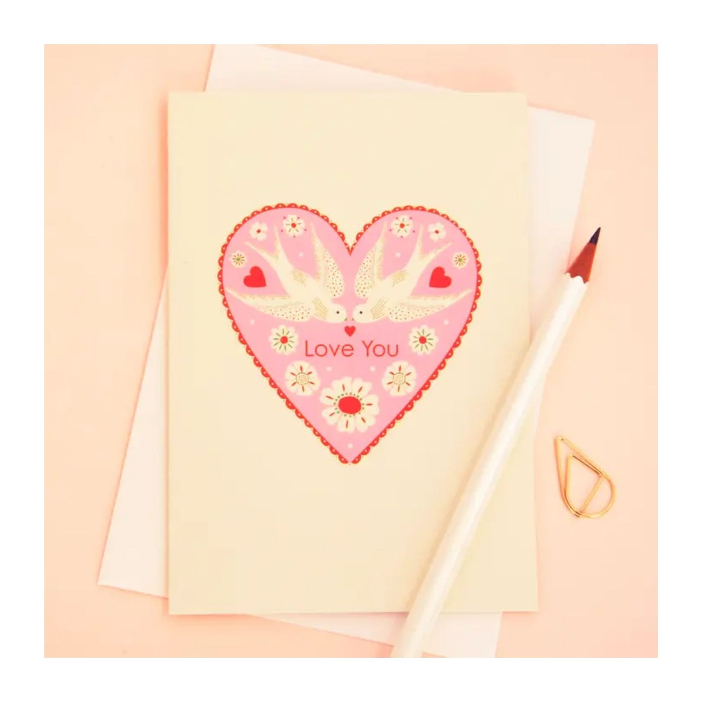 Love Birds Love You Valentine's Card
