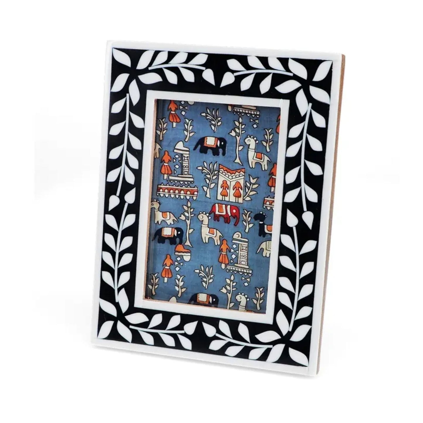 Navy Leaf Picture Frame