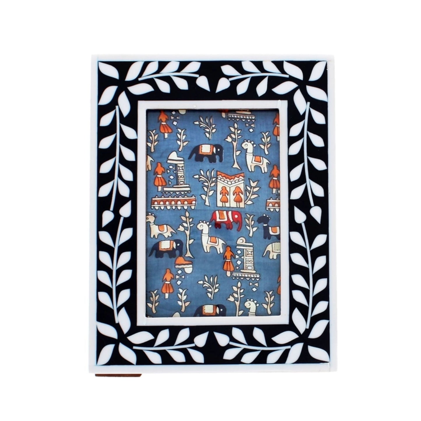 Navy Leaf Picture Frame