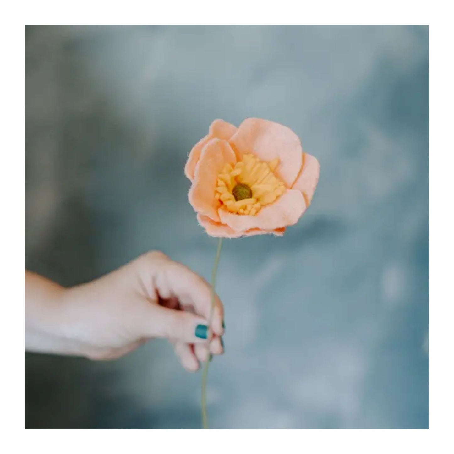 Peach Poppy Felt Flower