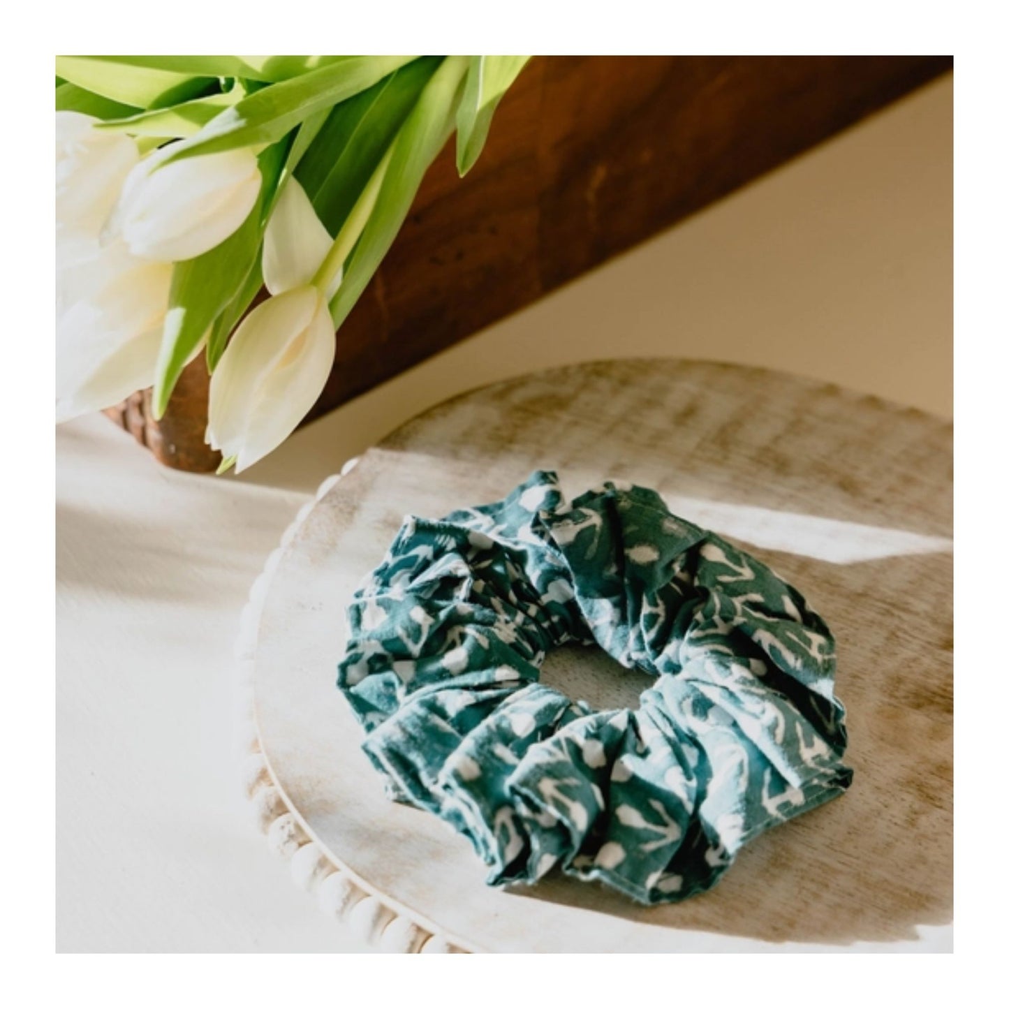 Block Print Hair Scrunchies