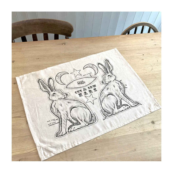 Hare Cut and Sew Tea Towel