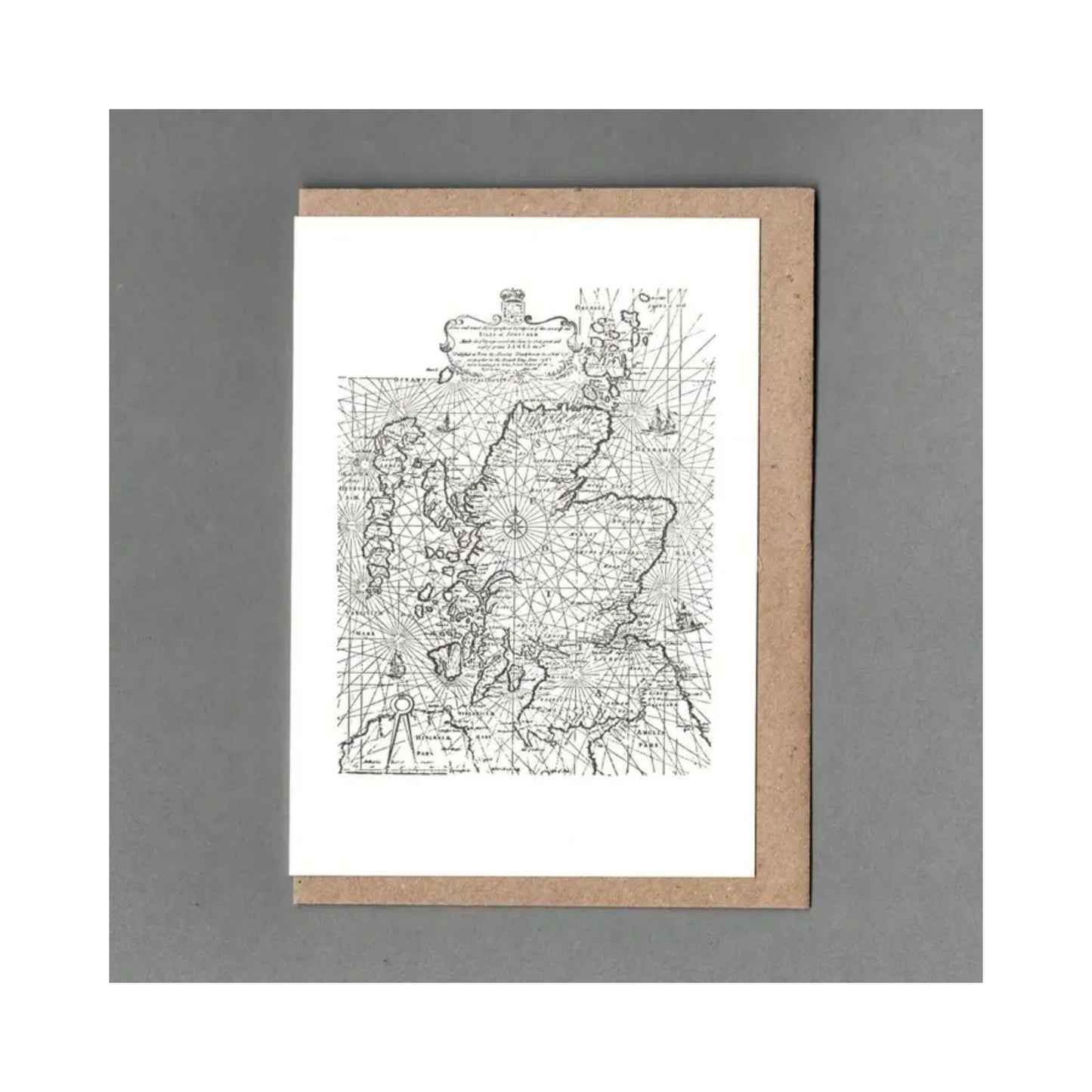Scotland Map Letterpress Card