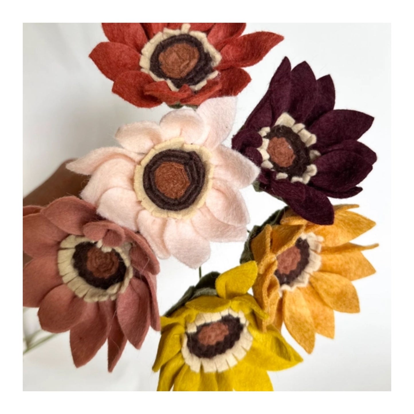 Mini Sunflower Felt Flowers