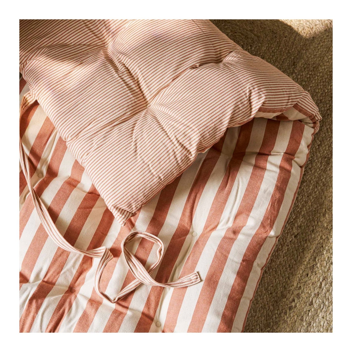 Terracotta Stripe Roll Out Bed