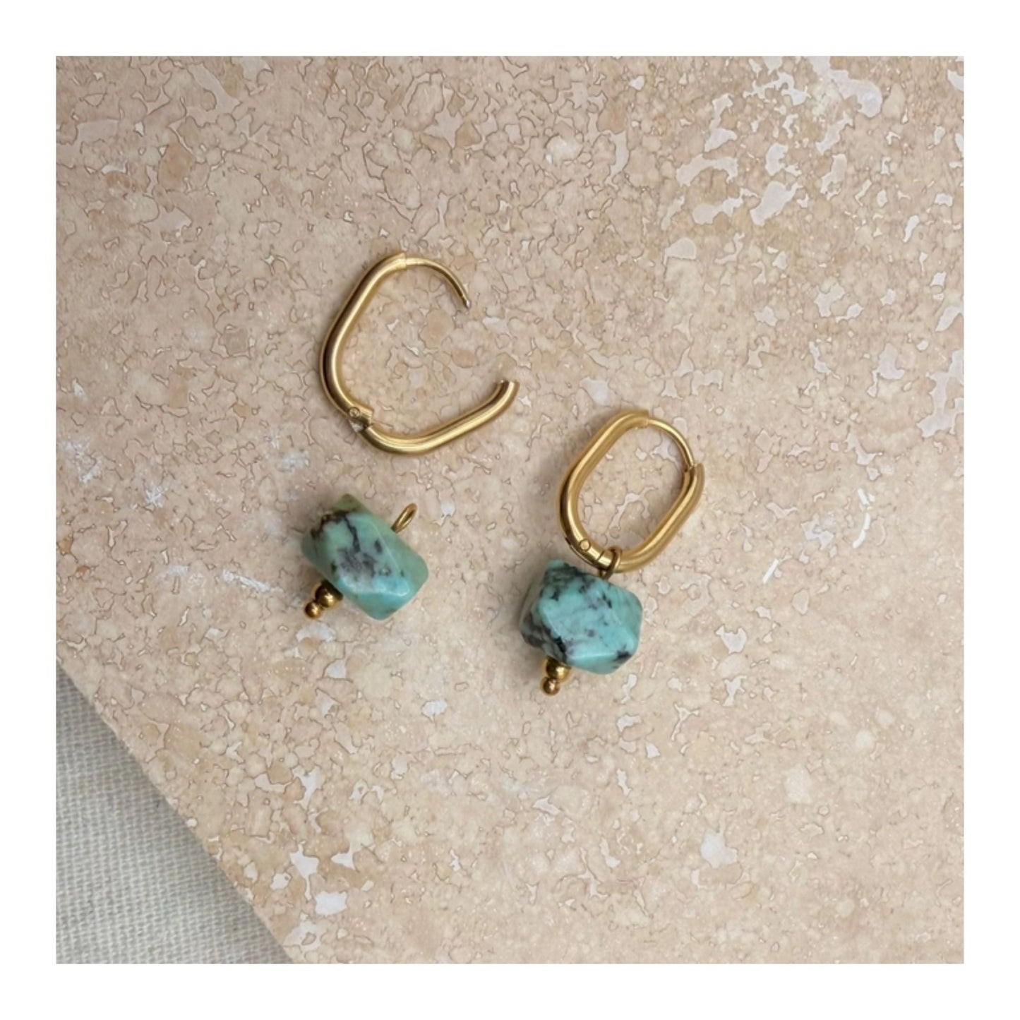 Oval Turquoise Earrings