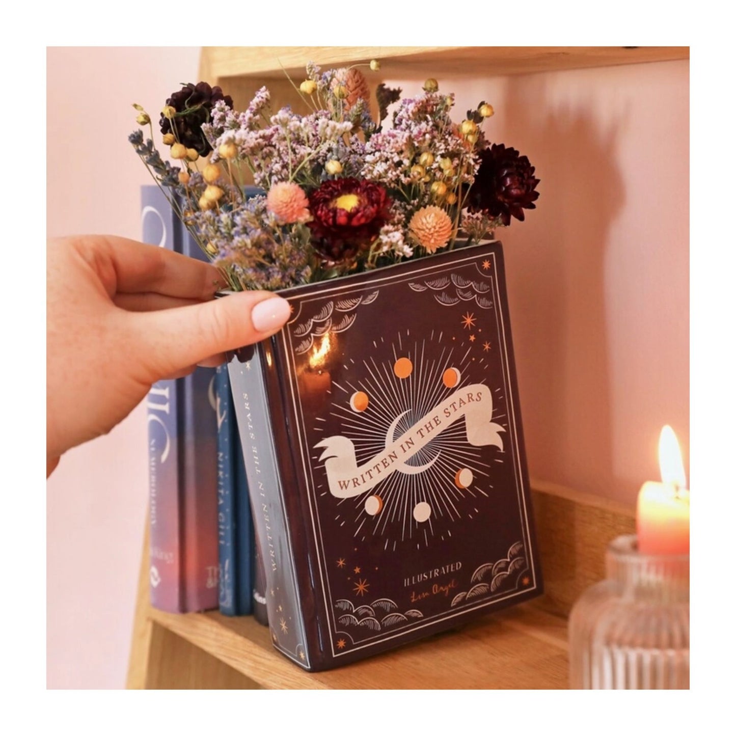 Ceramic Navy Celestial Book Vase