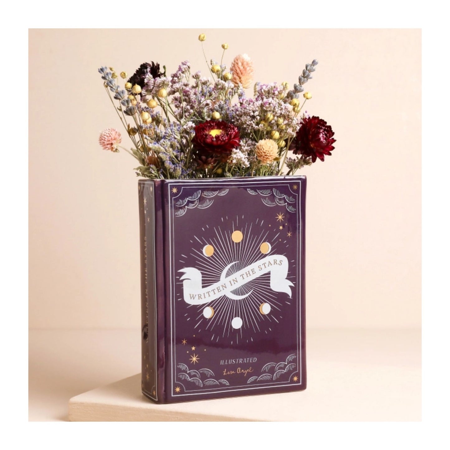Ceramic Navy Celestial Book Vase