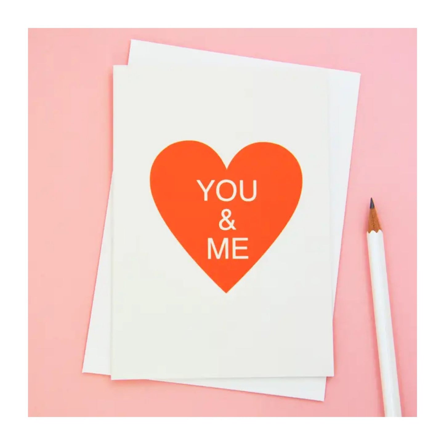 You & Me Heart Valentine's Card
