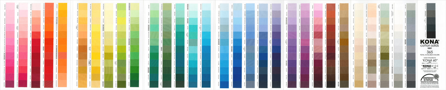 Kona Colour Solids Colour Chart