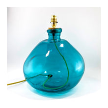  Ocean Blue Simplicity Large Recycled Glass Table Lamp