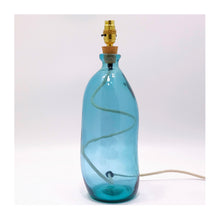  Light Blue Recycled Glass Bottle Lamp